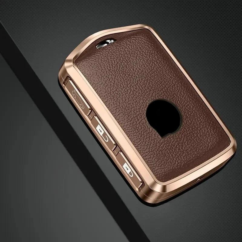 Zinc Alloy Leather Car Key Case Cover Shell Holder Protector For Volvo Xc40 Xc60 S90 Xc90 V90 T5 T6 T8 Keychain Auto Accessories