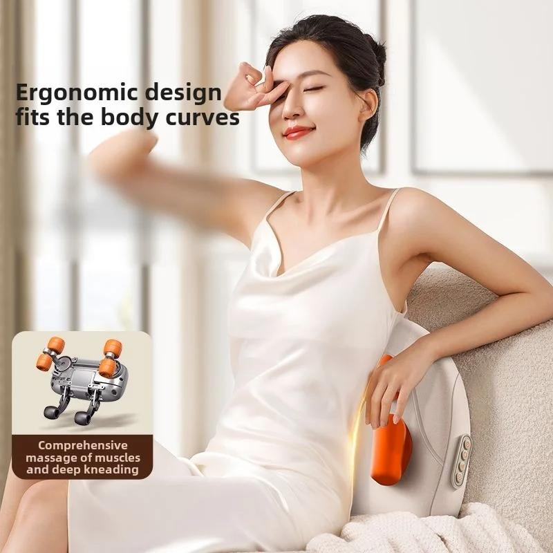 Jaiyorl Trapezius Electric Massage Pillow Wireless Car And Home Massager Heating Waist Neck Leg Cervical Shiatsu Kneading