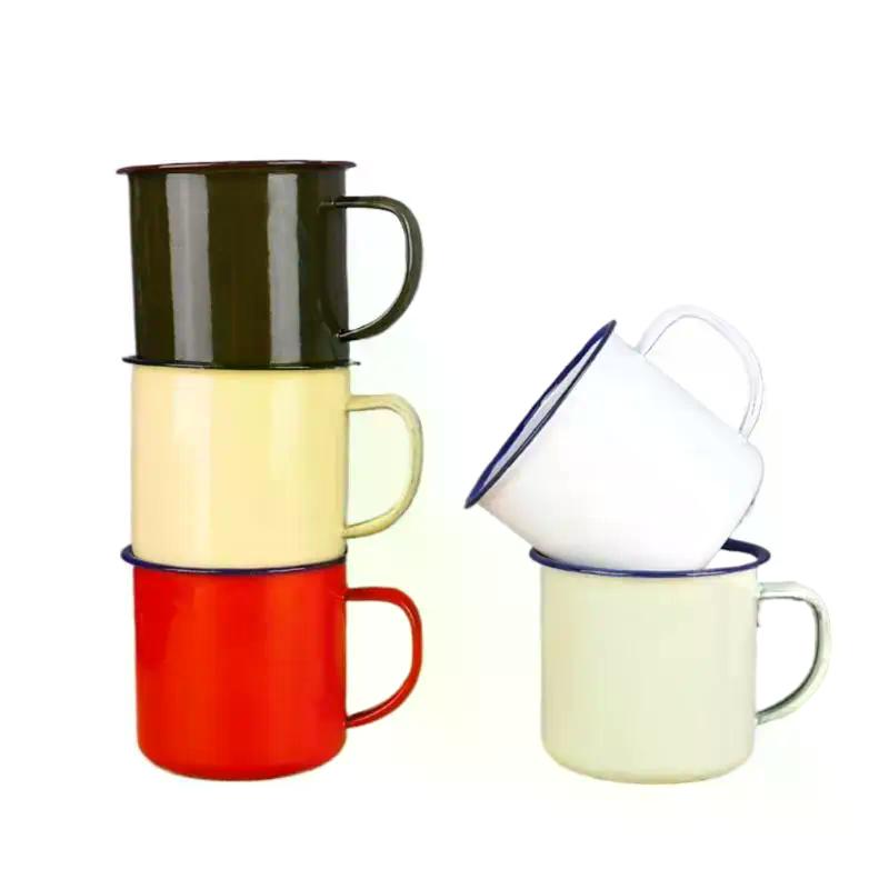 Leichte Emaillierte Trinkbecher BPA Frei Individuelles Logo Mehrfarbig Größe für Camping Wandern Home Office