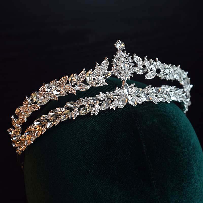 Light Luxury Crystal Bride Wedding Crown Exquisite Super Flash Hair Accessories Princess Birthday Crown Performance Super Fairy