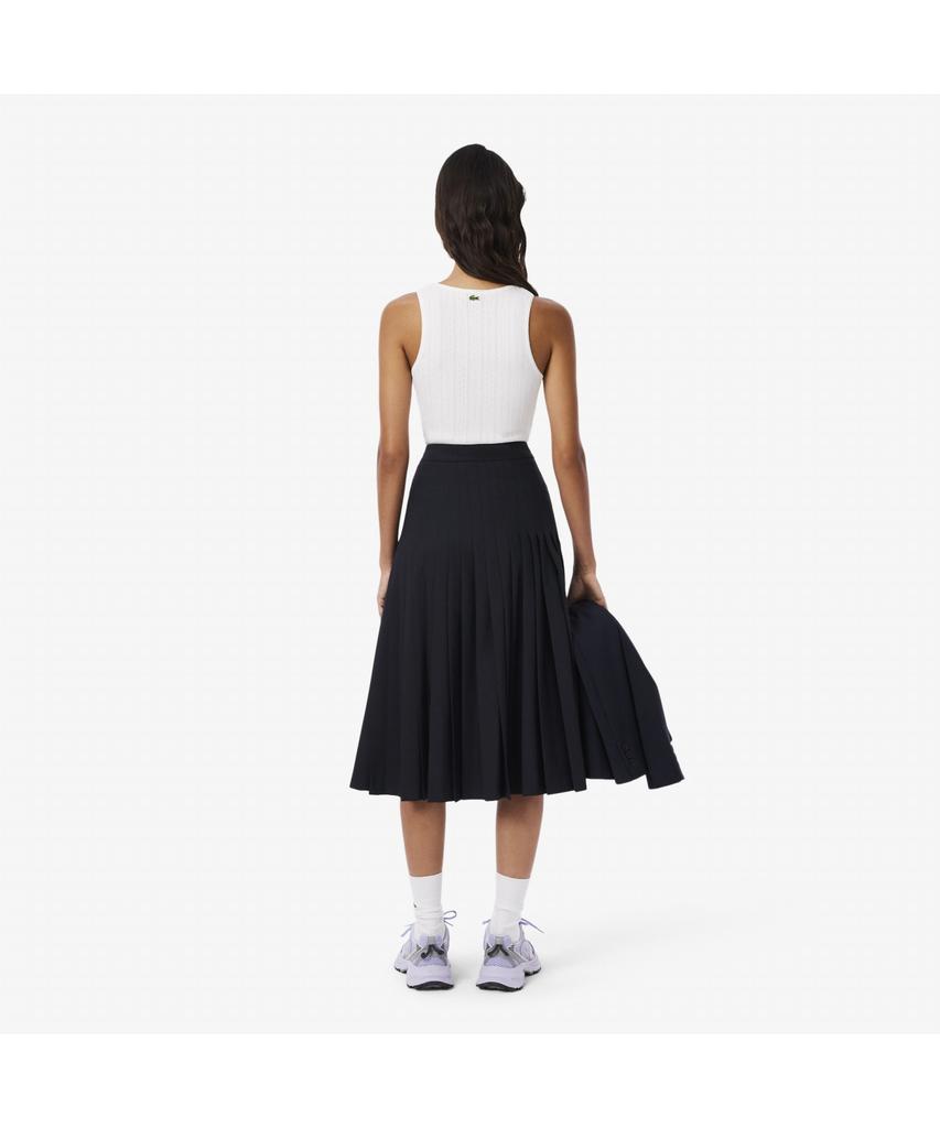 Lacoste Women'S Wrap Pleated Midi Skirt Jf5406-55N Hde