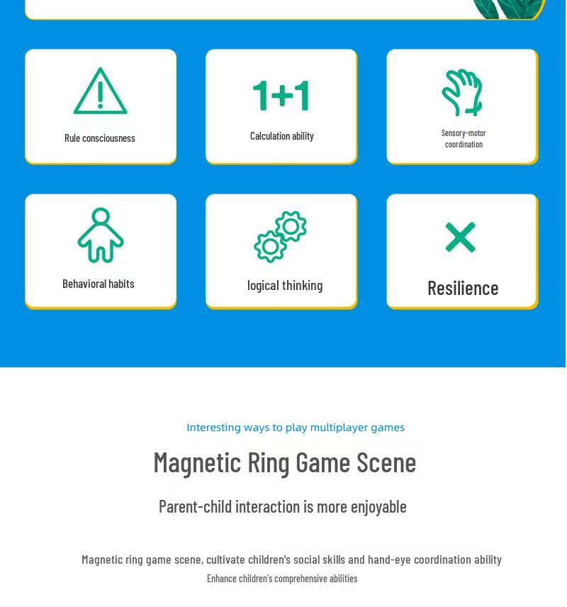 Renbo Colorful Magnetic Rings: Levitation & Thinking Game for Kids