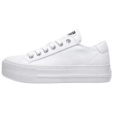 Converse Platforma pro první den Pohodlné Všestranné Zvyšující výšku Nízké plátěné boty Dámská teniska Bílá A25050C
