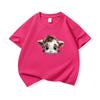 Kids Cotton T Shirt Light Spotted Baby Cow Peeking Print Crew Neck Short Sleeve Tee Casual Boys Girls Summer Tops