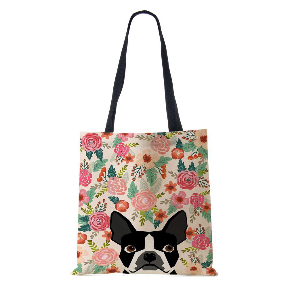 

Собака Кошка Женская Сумка на Плечо Шоппер Дорожная Холщовая Повседневная Сумка 2022 Эко Переработанный Принт Винтаж Большая Вместимость Сумка-тоут Книжная Сумка KTY