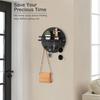 Decorative Wooden Key Hanger With Shelf-Key Holder For Wall Mount-Racks And Organizer Hooks-For Wall And Home Decor Black