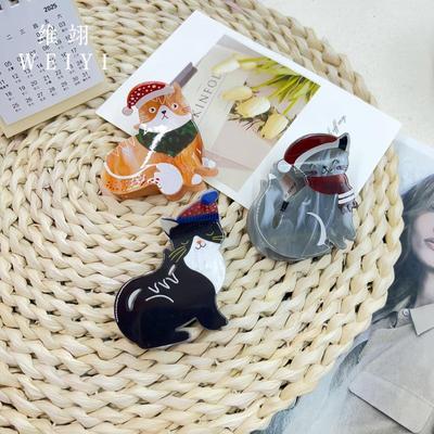 Wei Yi Christmas Cat Hair Claw - Cute Cartoon PVC Shark Clip for Women