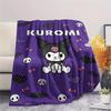 1PC Kuromi Print Flannel Blanket, High quality All Seasons, Home Decor, Warmth and Comfort, Perfect for Christmas Gifts