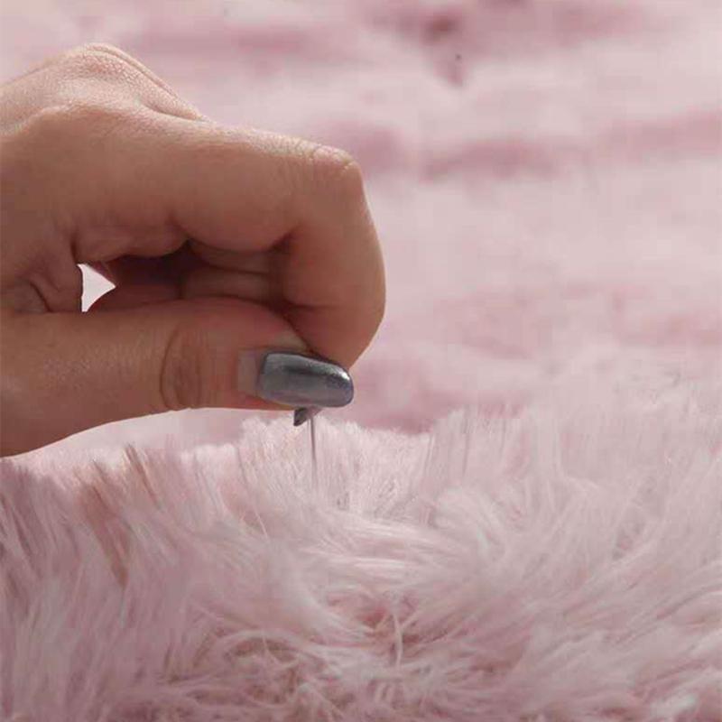 Fluffy Carpet Tie Dyeing Long Hair Plush Soft Carpet Rug Solid Color Living Room Bedroom Baby Children Thick Shaggy Crawling Mat