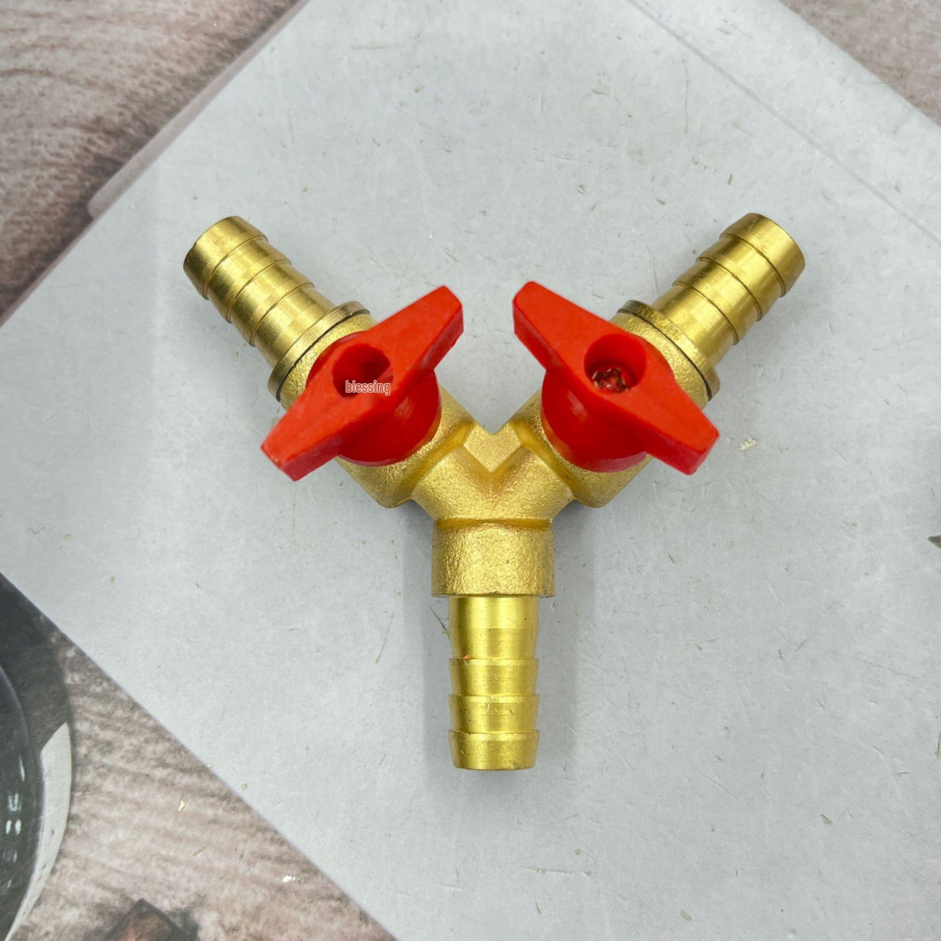 

Three-Way Brass Gas Valve with Pagoda Pointed Nozzle for Liquefied Gas Stoves