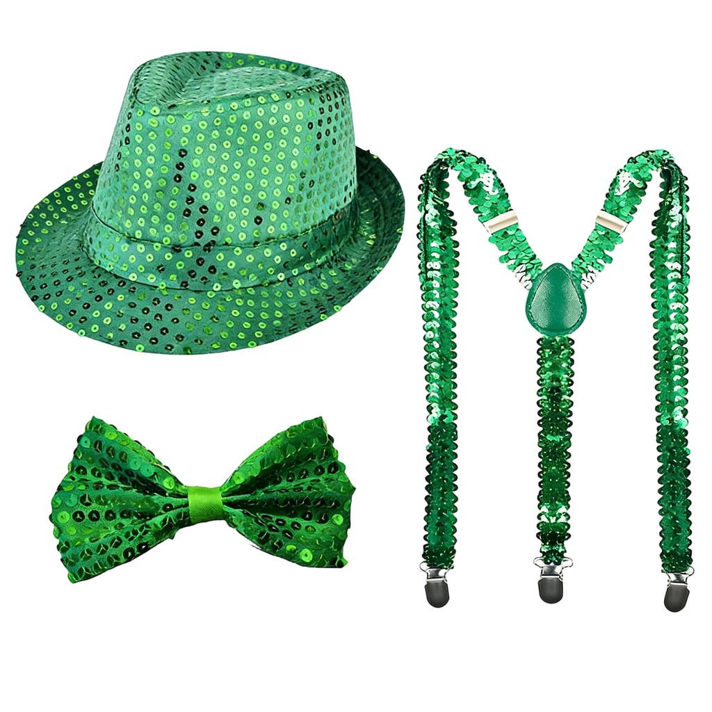 Performance Props: Sequined Hat, Tie, Gloves, Suspenders, Men's Suit