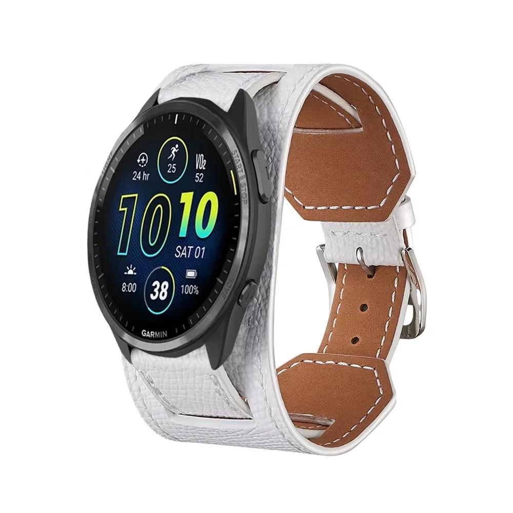 20mm 22mm Leather Strap for Garmin Forerunner 265 255 965 955 55 245 165 745 Bracelet Band Garmin Vivoactive 5 4/Vivomove Trend