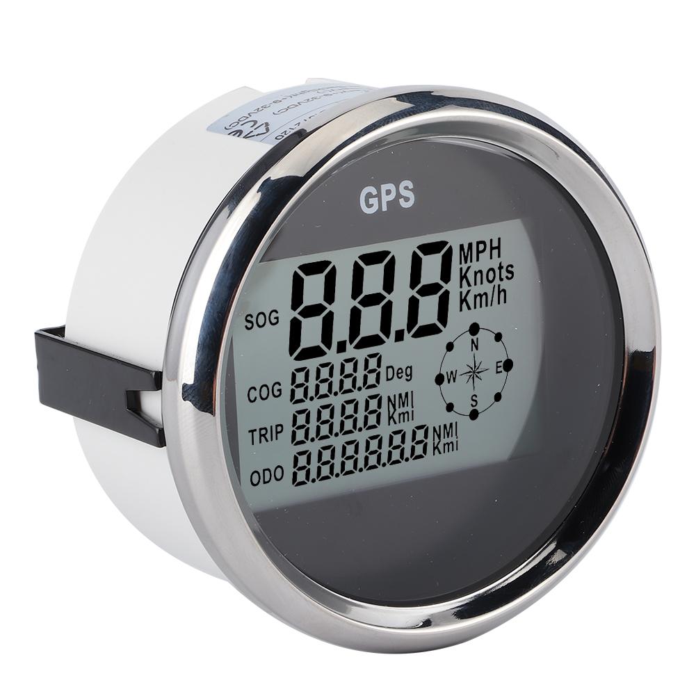 3.3in 12V 24V GPS Speedometer with Backlight Digital Gauge 0‑999 Knots KM H MPH for Car Boat Yacht Vessel