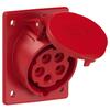 Angled Panel Socket 16A 400V 3P+Z+N 80x97mm IP44