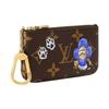 LOUIS VUITTON Vivienne Wintery Travel Cute Mascot Illustration Paw Print Pattern Monogram Canvas Wallet Women's Brown