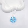 Sweet Glass Flower Pendant Necklace Fashion Statement Choker Neck Chain Simple Cord Collar Necklace Party Jewelry