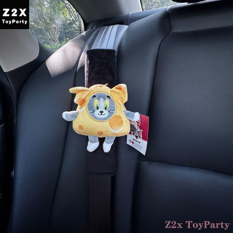 

Authentic Tom and Jerry Car Seatbelt Shoulder Pad Doll Safety Belt Decoration Car Interior New Car Gift for Women Cheese Tom Cat-(Short Velvet) Black Shoulder Pads