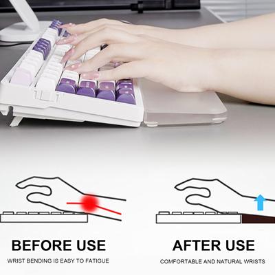 Acrylic Keyboard Wrist Rest Frosted Comfort Pad for Typing Efficiency 61 87 104Keys Non Slip Base