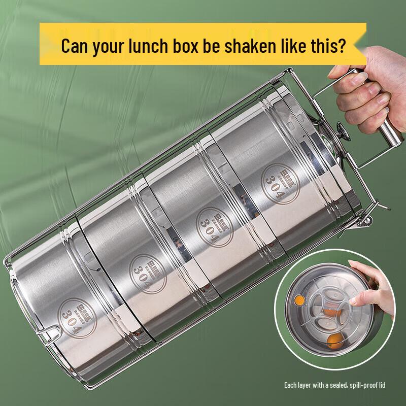 304 Stainless Steel Insulated Tiered Lunch Box