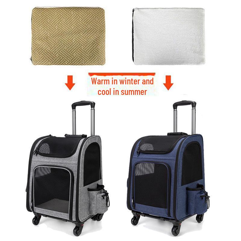 Zaino Pet Trolley Pieghevole: Espandibile, Portatile, Grande Capacità per Gatti e Cani