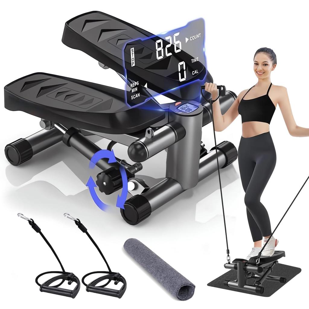 JPStriv Stepper Quiet Adjustable Aerobic Indoor Fat Relieves Lack of Fitness Suitable for Seniors and Home Training - Operation, Resistance, Step-Up