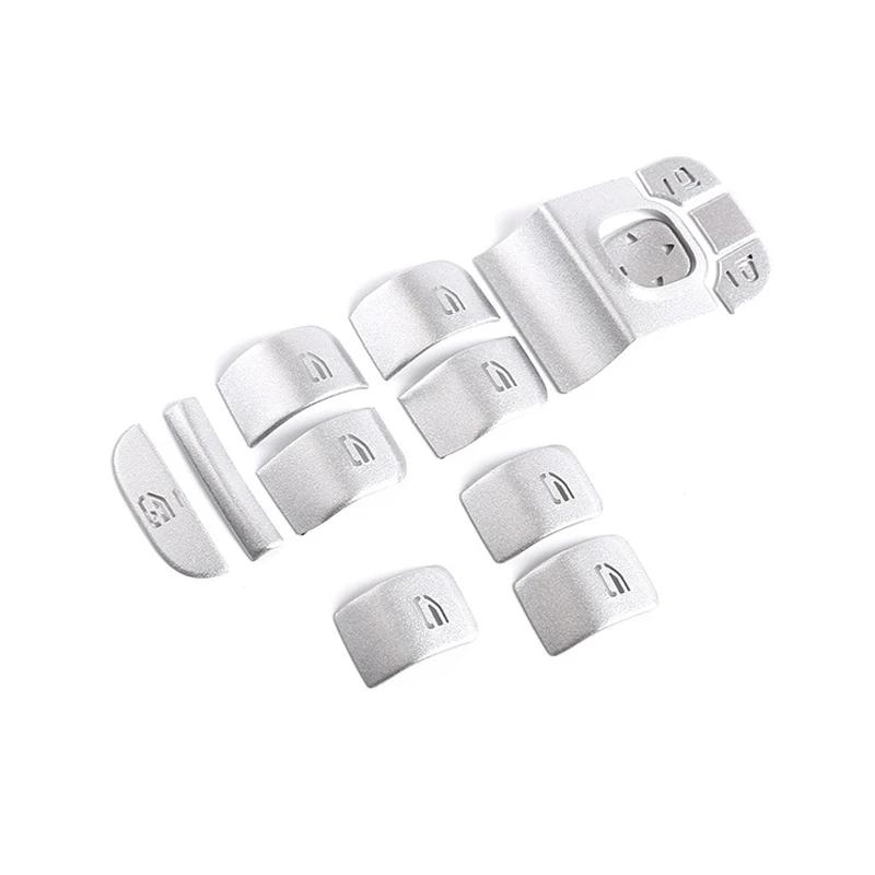 LIJ5 2025 Hot Racing Grills Aluminum Alloy Car Window Glass Lift Button Trim Sticker Fit For Mercedes Benz A B GLB CLA GLA Class W177