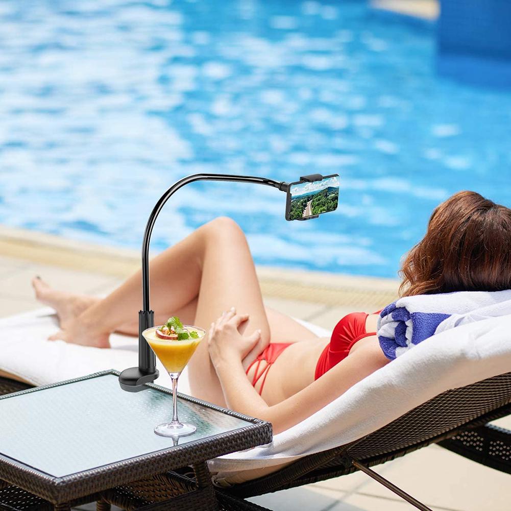 Webcam Stand Phone Holder with Universal 14 Inch Screws Flexible Arm 360 Desk Bed Gooseneck Mount