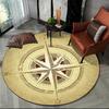 Retro Compass Map World Map Area Rug,Carpet Rug for Living Room Bedroom Sofa Decoration,Kitchen Doormat Non-slip Floor Mat Cool