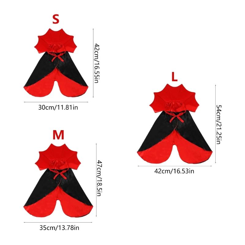 Holiday Pet Vampires Cloak Halloween Pet Costume With Adjustable Neck Tie For Small To Large Dog Festival Dressingup Capes