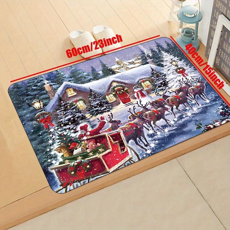 

Christmas Elk Snowflake Kitchen Mat Home Decor Winter Xmas Kitchen Hallway Balcony Laundry Non-slip Rugs Christmas Decorations 40x60cm 16x24inch