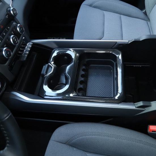Carbon Fiber Front Water Cup Holder Trim Decoration Cover for Dodge Ram 1500 18+