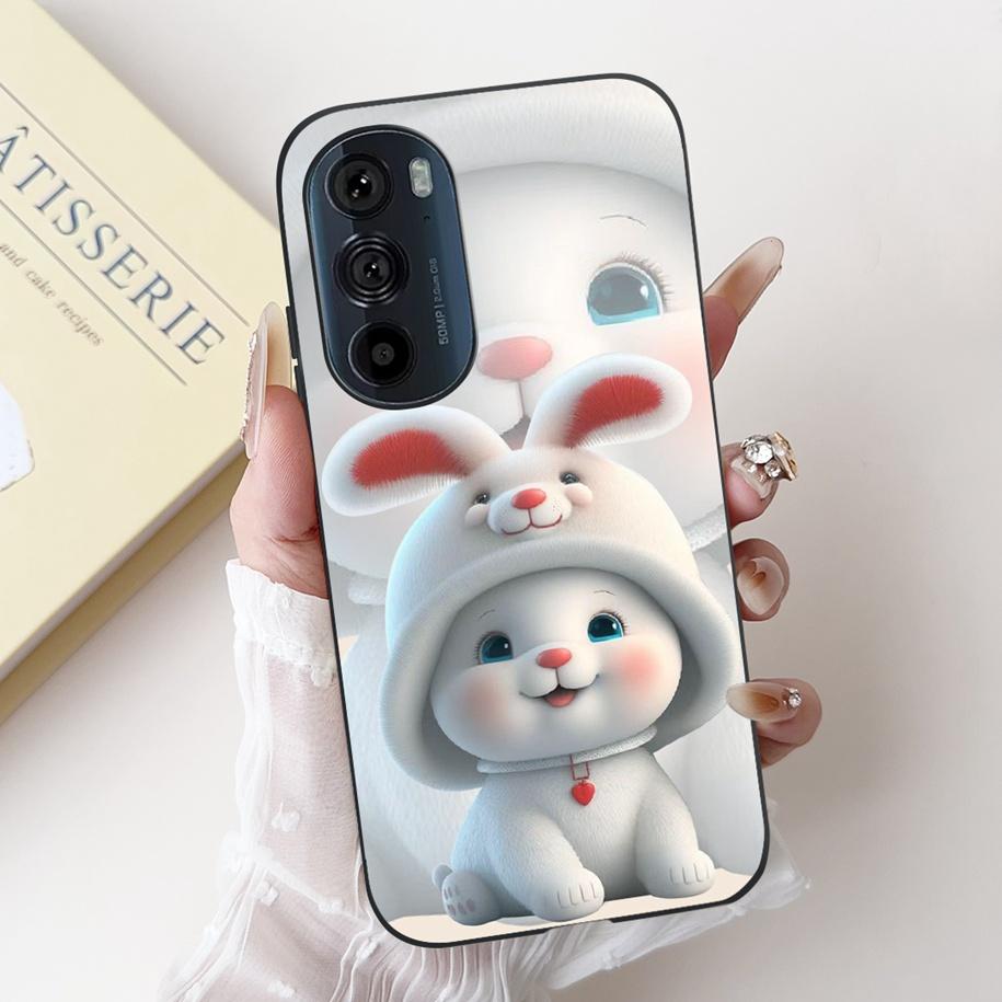 For Motorola Edge 30 Pro Case XT2201-1 Cover Lovely Panda Bowknot Silicone Shockproof Cover For Moto Edge Plus 2022 Edge30 Funda