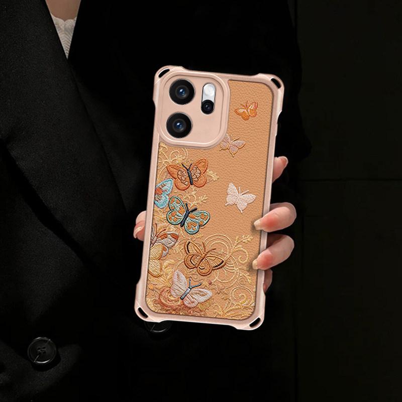 Butterfly Is Suitable for OPPOreno15 Mobile Phone Case Reno14/13 Anti-drop Reno12/11 Makeup Bracket 10/9 Women