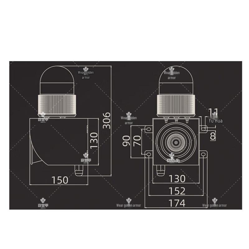 Chuanjinjia Industrial Sound & Light Alarm System DC12V