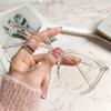 Transparente Computerbrille Damen Anti-Blaulicht Große Runde Rahmenbrille Trend Dekorative Brille Sommer Neu