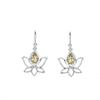 Garnet Flower Earrings: Sterling Silver Dangle Earrings
