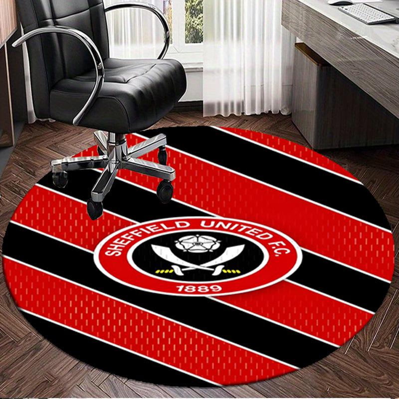 1PC Global Football Club Sheff Round Rug for Livingroom,Bedroom, Palyroom, Chair Rug, Area rug, Circle Carpet, Large Size Fan Christmas gift