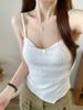 #Summer new sweet mesh polka dot sling vest slim and thin women's fixed belt chest pad versatile
