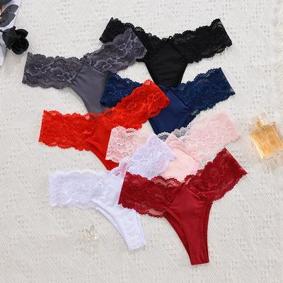 Damen Sommer Neu Sexy Spitze Schnelltrocknend Niedrige Taille Tanga Unterwäsche