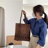 Leopard print soft cloth tote bag large capacity niche design shoulder bag casual personality zebra pattern commuter bag women