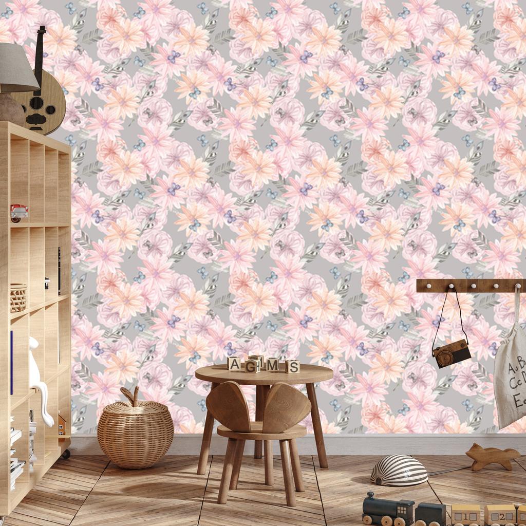 Boho style flowers wallpaper for living room and bedroom 50x1000