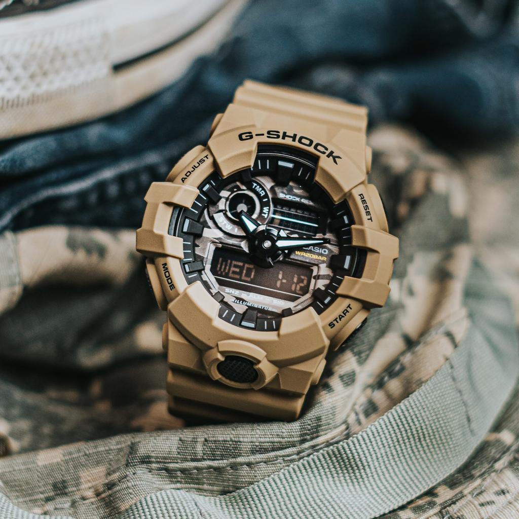 CASIO Men Liquid Crystal/Analog Dual Display Series Coffee Watch GA-700CA-5APR GA-700CA-5APR