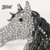 Horse Theme Gift Head Brooch Sparkling Alloy Animal Lapel Pin