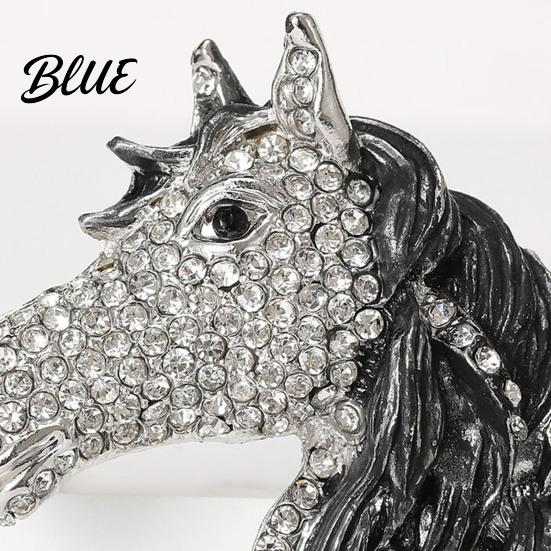 Horse Theme Gift Head Brooch Sparkling Alloy Animal Lapel Pin