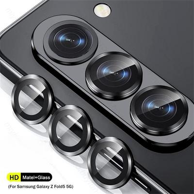 Metal Lens Camera Protective Glass Case for Samsung Z Fold5 Flip5 Fold4 A54 A34 A24 A14 Back Tempered Glass Matel Ring Lens