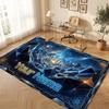 Space Cosmic Theme Crystal Velvet Floor Rug Personalized Custom Name Text Warm Carpet Home Decoration