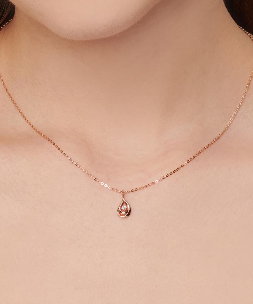 Loveenb [14K Gold] Double Teardrop Necklace