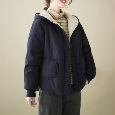 Coats for Women Winter Thickened Hooded Jacket Velvet Windbreaker Loose Casual Coat