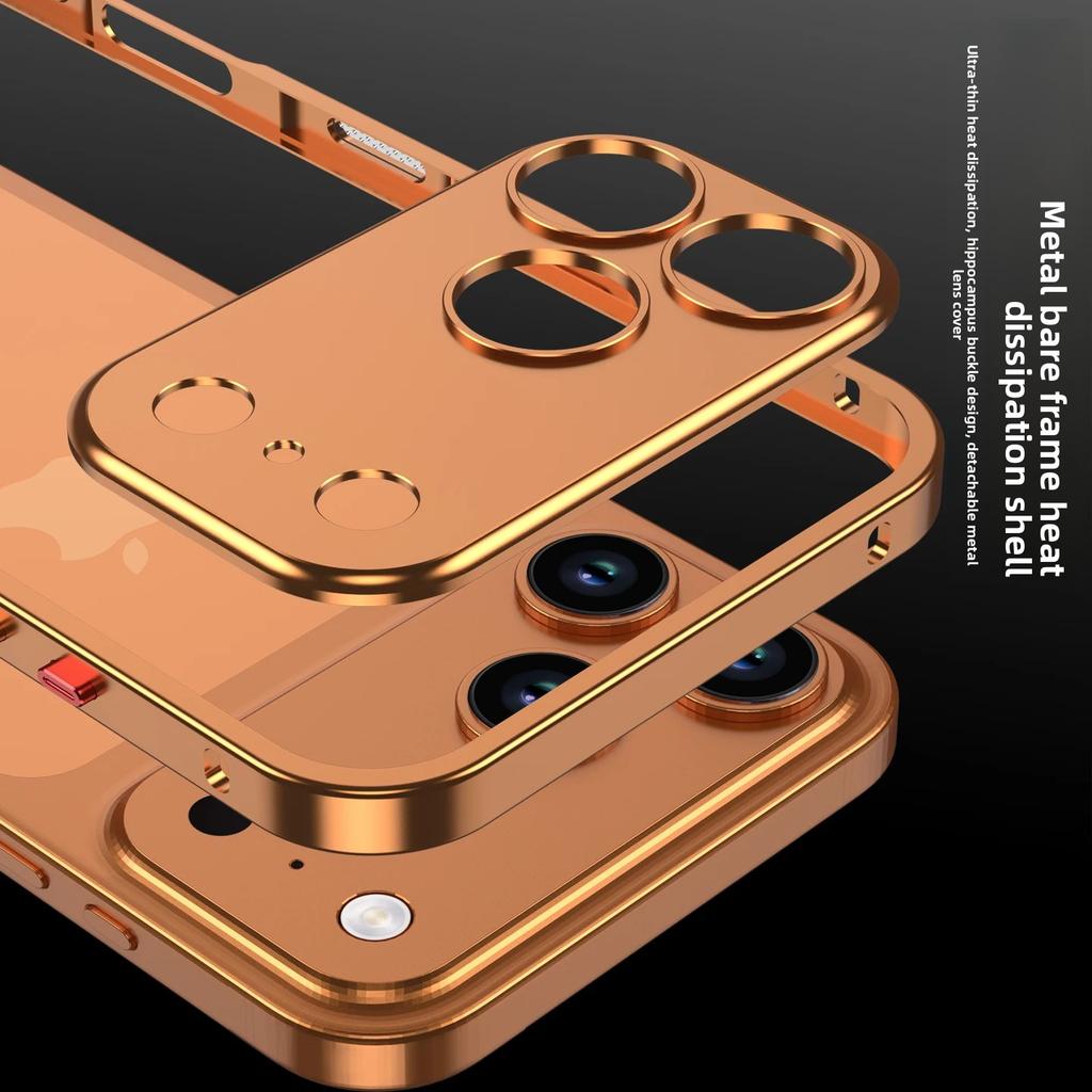 Colour Rugged Aluminum Alloy Slim Frame Case For IPhone 17 Pro Max 17 Air 17Pro Heat Dissipation Anti-Drop Cover