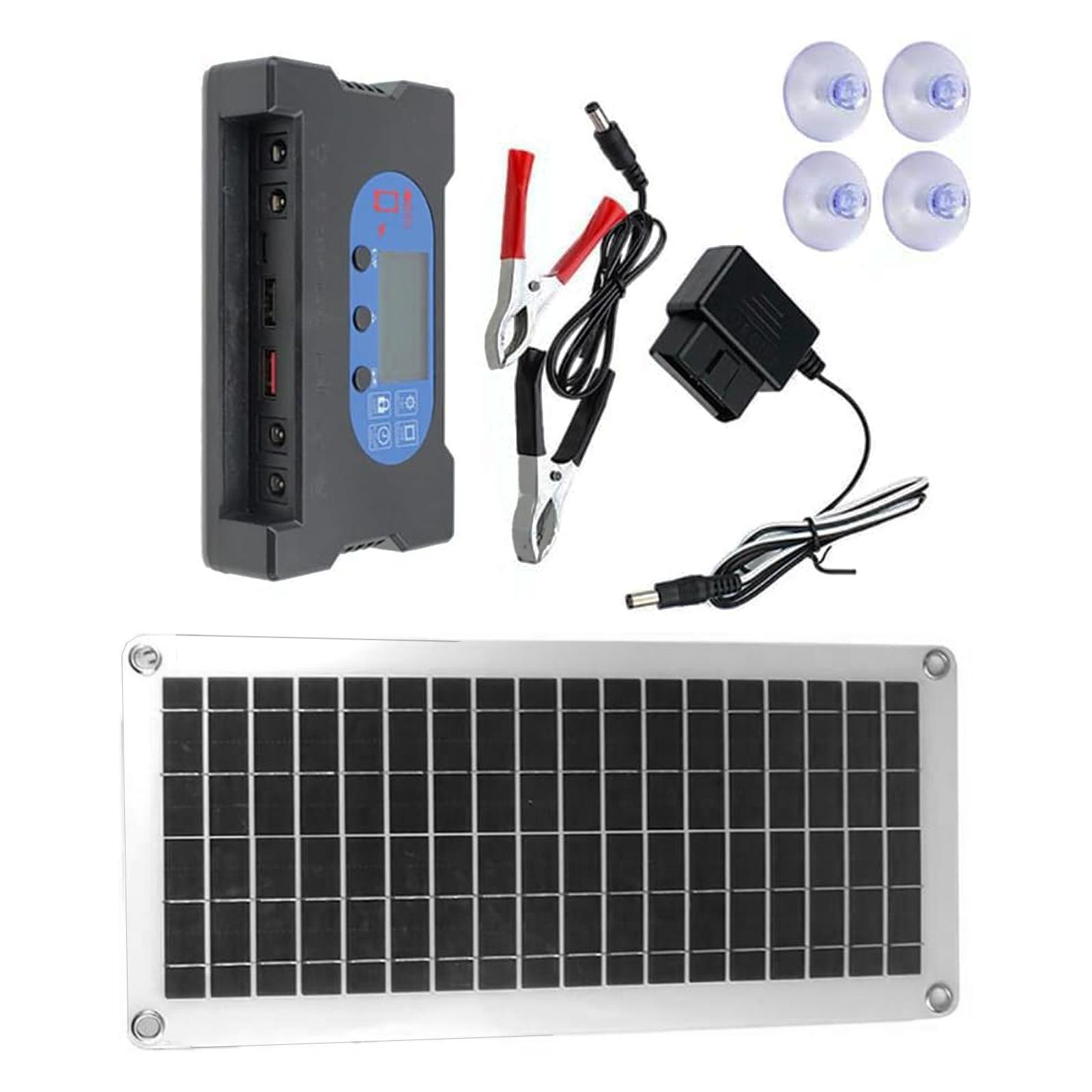 20W Solar Panel Car Power Unit For 12V Lead Acid Batteries With Regulated Closed Design